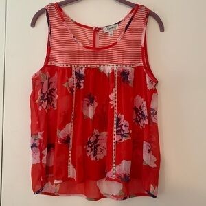 𝅺olsenboye Boho Sleeveless Blouse Striped Floral Red Women’s S